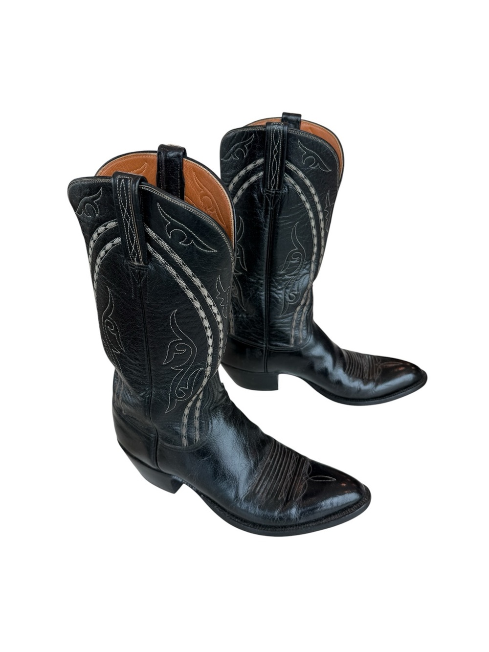 Lucchese Black Cowboy Western Boots Size 9